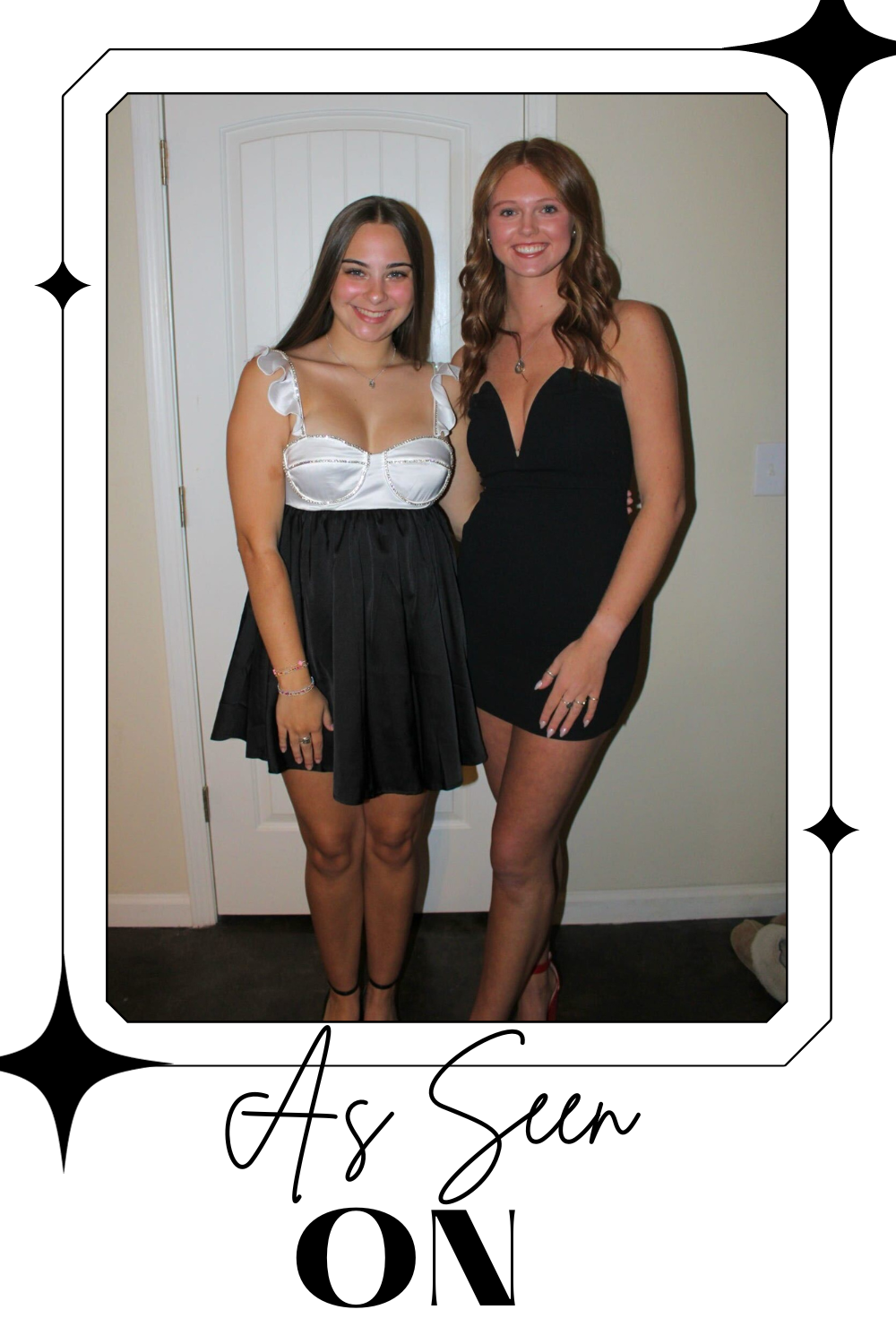 Silver & Black Rhinestone Babydoll Mini