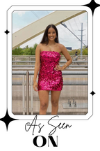 Pink Strapless Large Sequin Mini