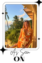 Orange Floral Gold Hoop Center Cut-Out Maxi