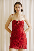 Maroon Ruched Bow Mini
