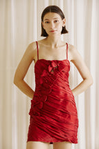 Maroon Ruched Bow Mini