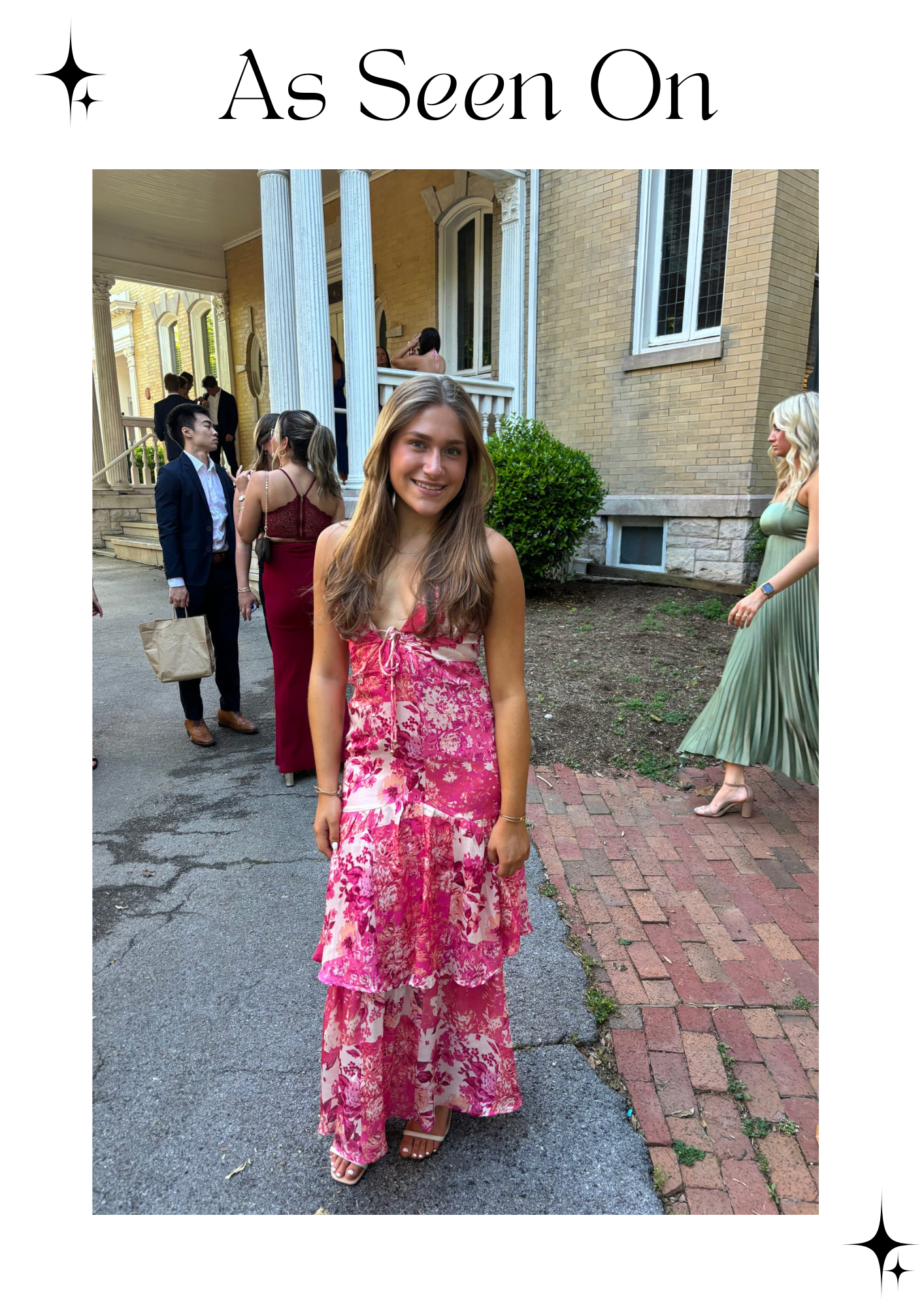 Pink Floral Tiered Maxi