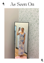 Blue Floral Ruffle Detail Maxi