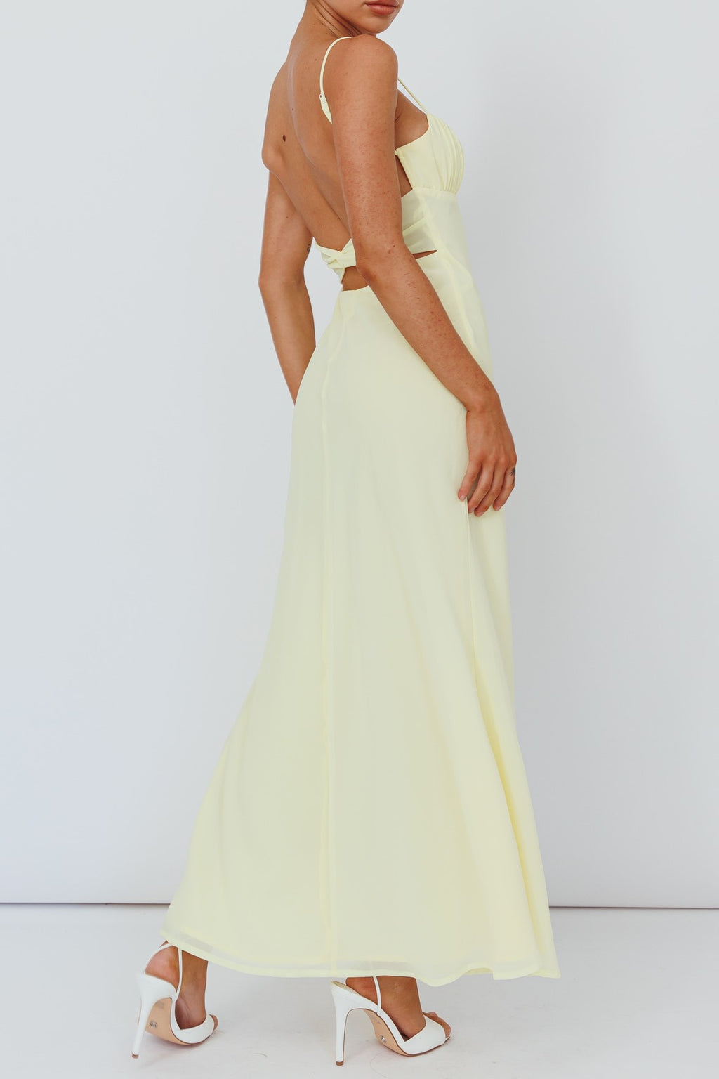 Pale Yellow Bustier Maxi