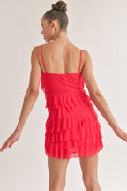 Red Ruffle Layered Mini