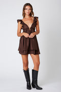 Brown Ruffle Tiered Mini