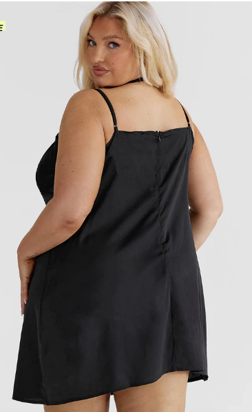 Black Satin Lace Mini