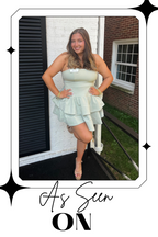 Sage Green Strapless Babydoll Mini