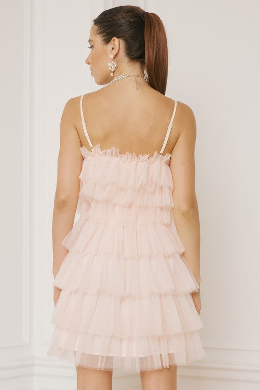 Pink Tulle Layered Mini
