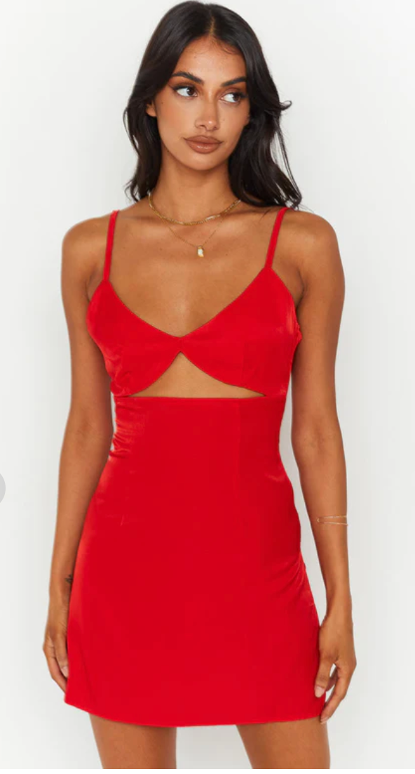 Red Keyhole Cut Out Mini