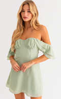 Sage Off the Shoulder Bustier Mini