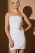 White Sequin Tassel Mini