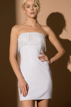 White Sequin Tassel Mini