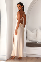 Champagne Cowl Neck Maxi