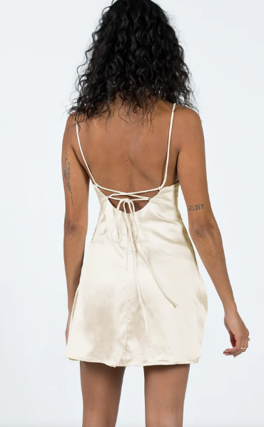 Cream Satin Bustier Mini