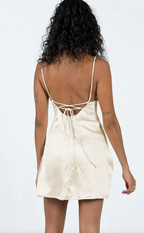 Cream Satin Bustier Mini