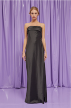 Black Strapless Column Maxi