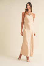 Light Taupe Rose Detail Maxi